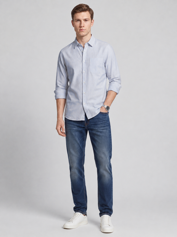 Oxford Blue Striped Shirt