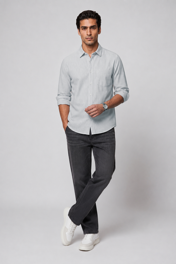 Oxford Grey Striped Shirt