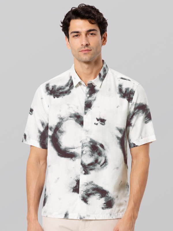 Crinkled Stormwater Print Shirt