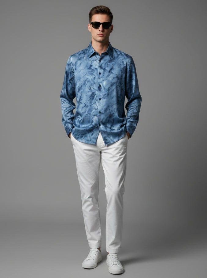 Marble texture Print Shirt