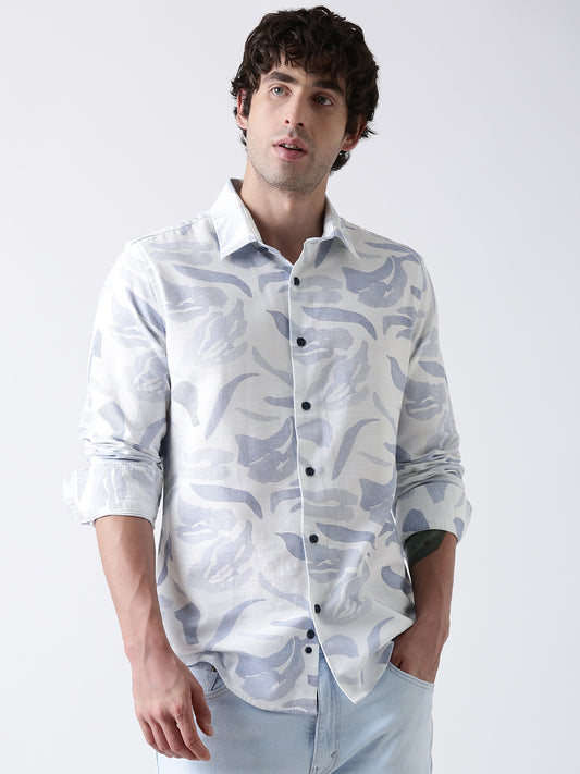 Regular Fit Abstract Motif Print Shirt