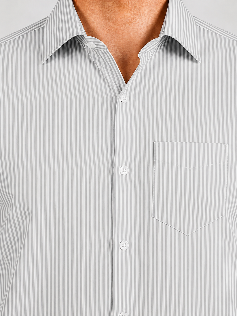 Grey Oxford Stripe Shirt