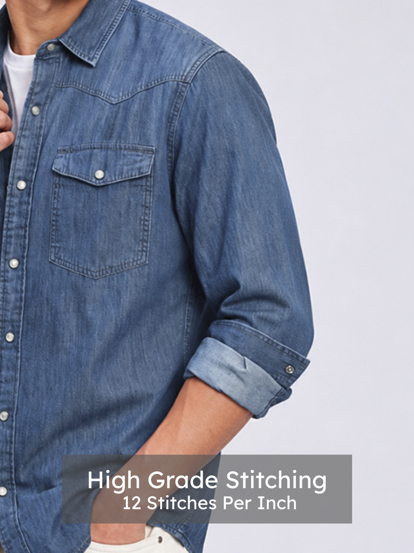 Denim Light Indigo Double Pocket Shirt