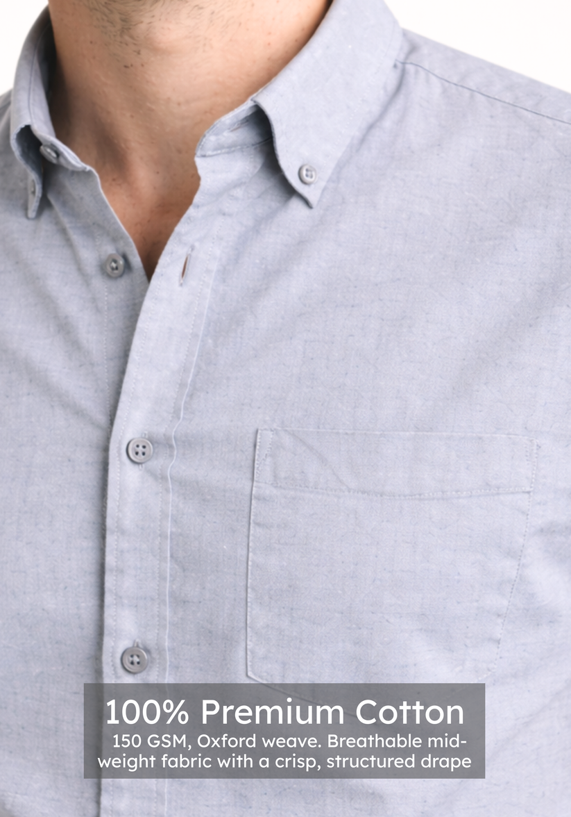 Regular Fit Luxe Grey Oxford Shirt