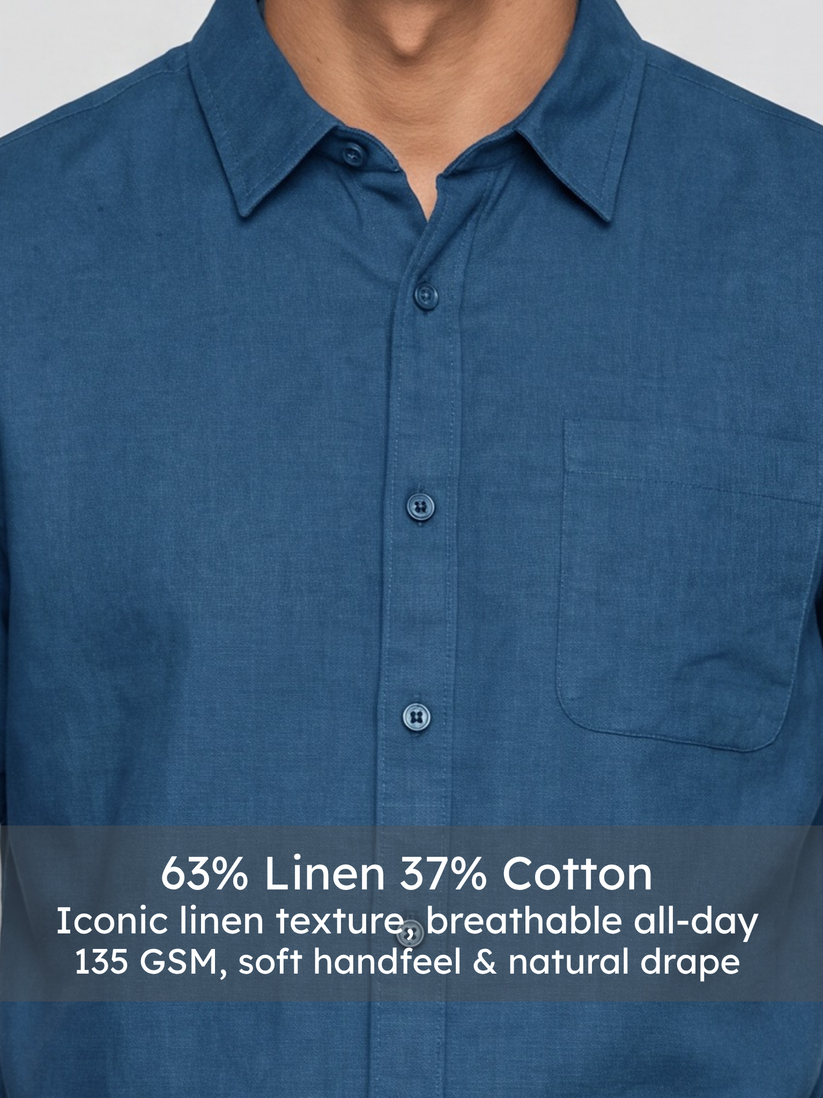 Linen Rich Navy Shirt