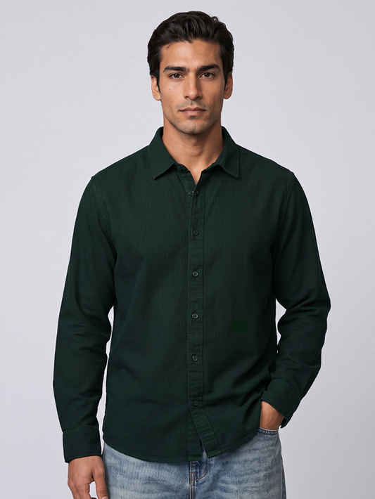 Waffle Dark Green Shirt