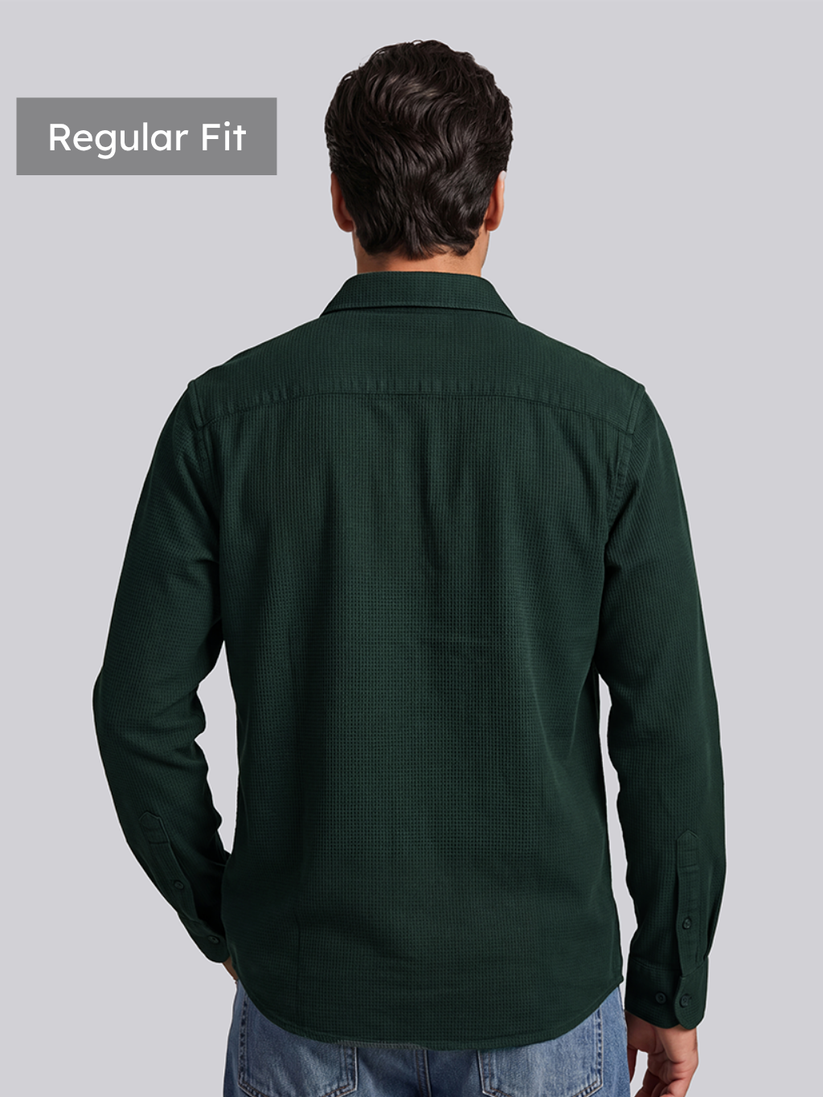 Waffle Dark Green Shirt