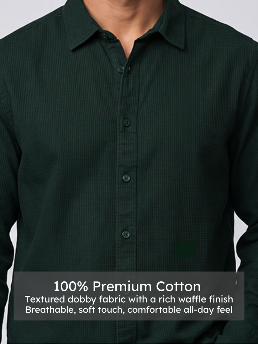 Waffle Dark Green Shirt