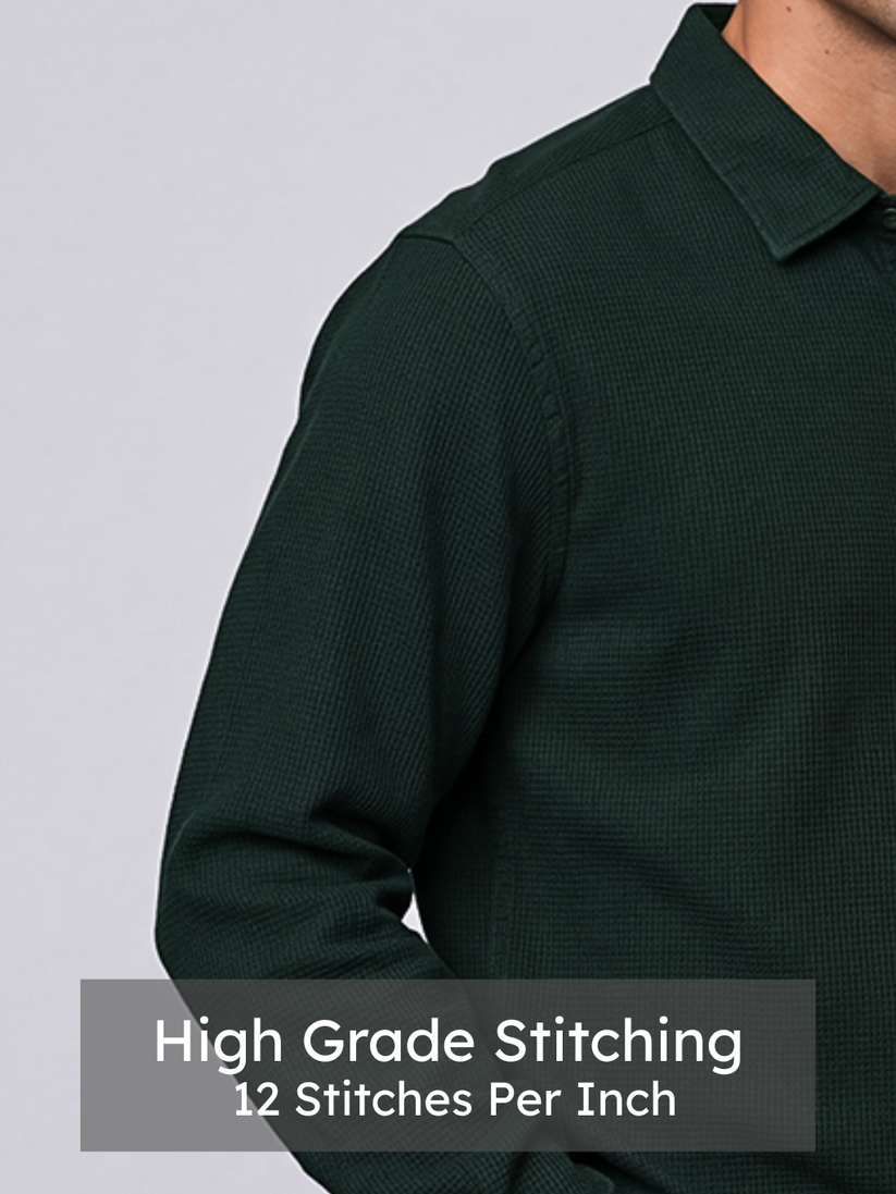 Waffle Dark Green Shirt