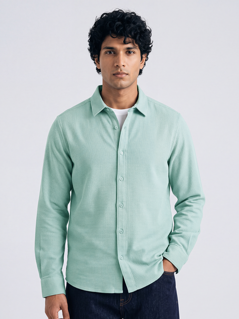 Waffle Sea Green Shirt
