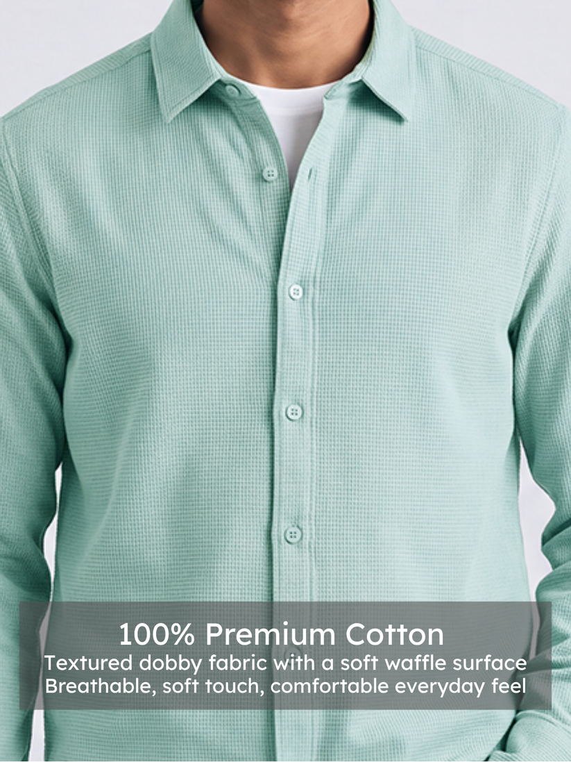Waffle Sea Green Shirt