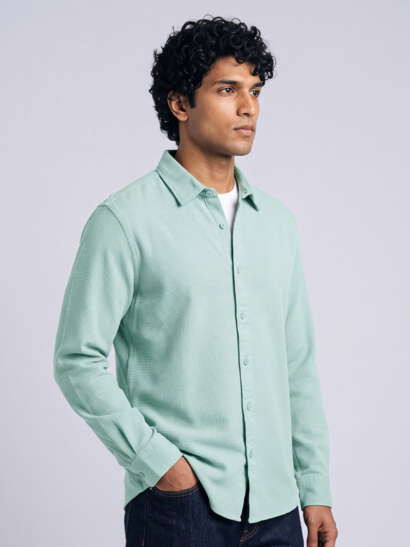 Waffle Sea Green Shirt