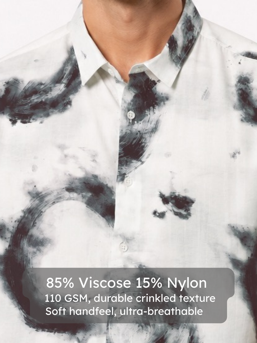 Crinkled Stormwater Print Shirt.