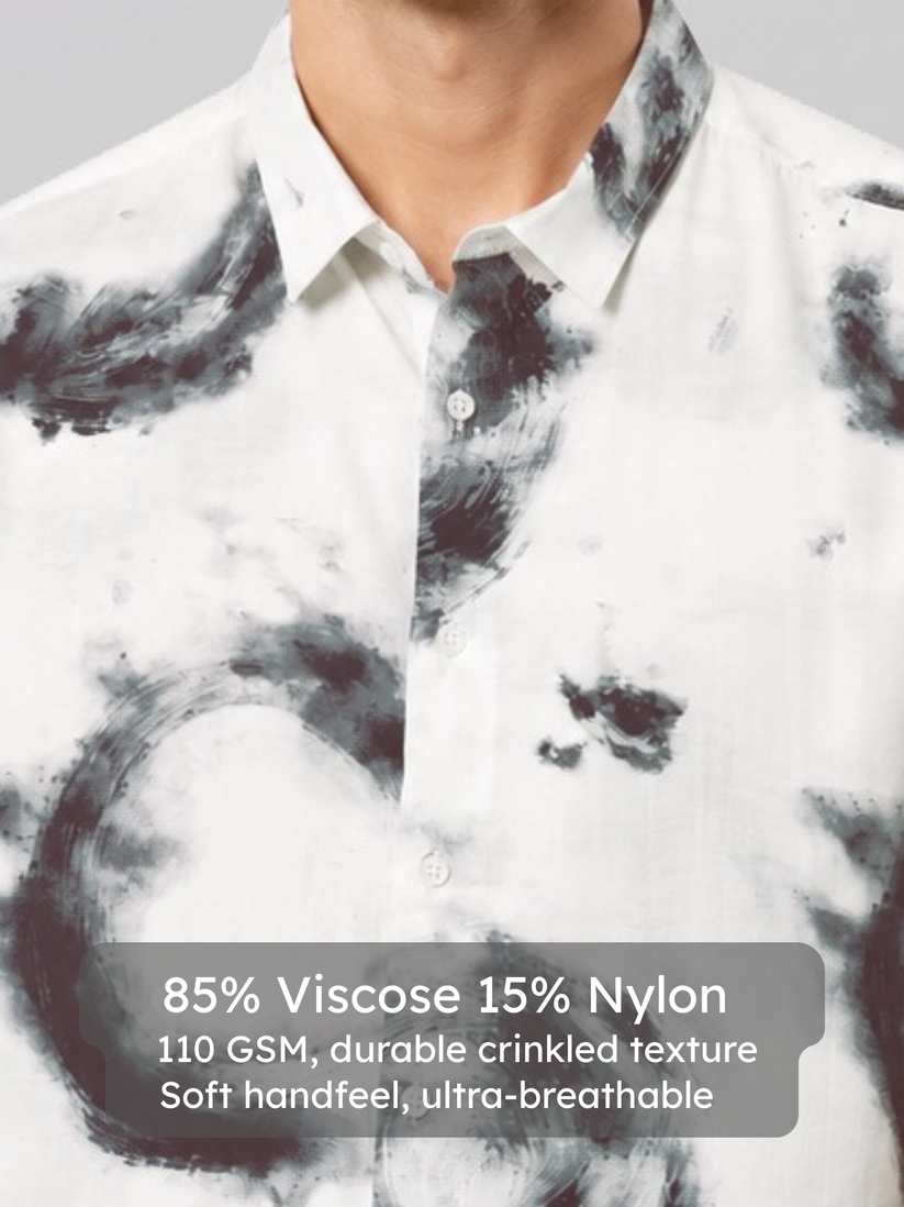 Crinkled Stormwater Print Shirt