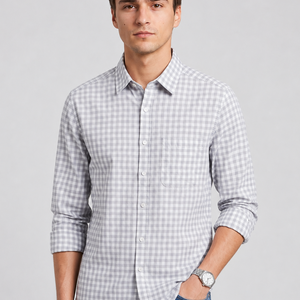 Grey Oxford Check Shirt