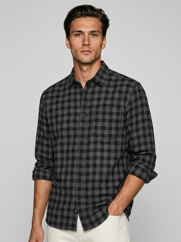 Urban Black Check Shirt