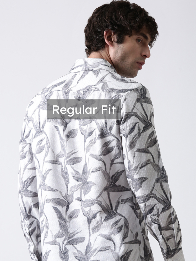 Regular Fit Leaf Print Shirt