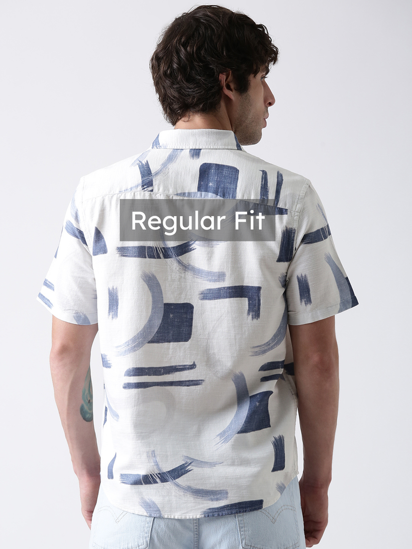 Regular Fit Brush Stroke Print Shirt