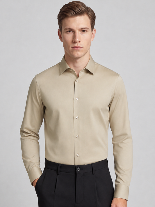 Beige Luxe Stretch Shirt