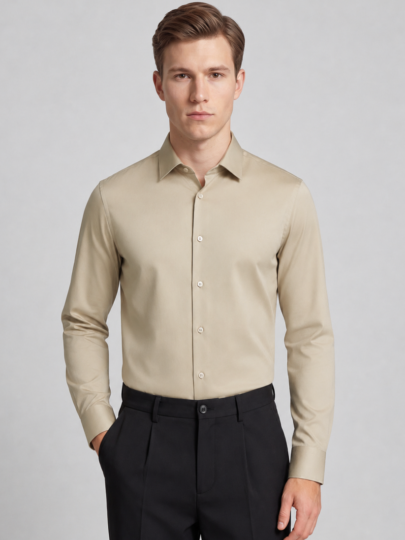 Beige Luxe Stretch Shirt