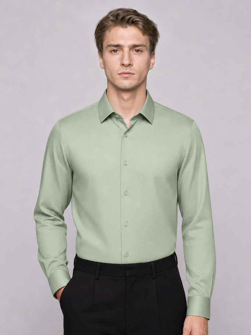Sage Green Luxe Stretch Shirt