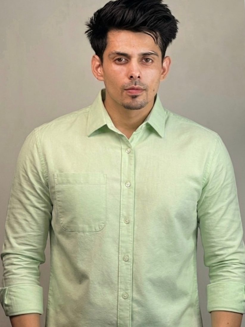 Green Oxford Shirt.
