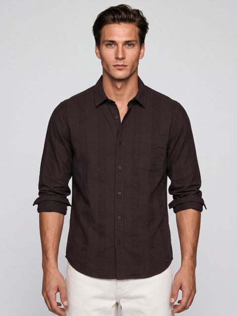 Dark Espresso Vertical Stripe Shirt
