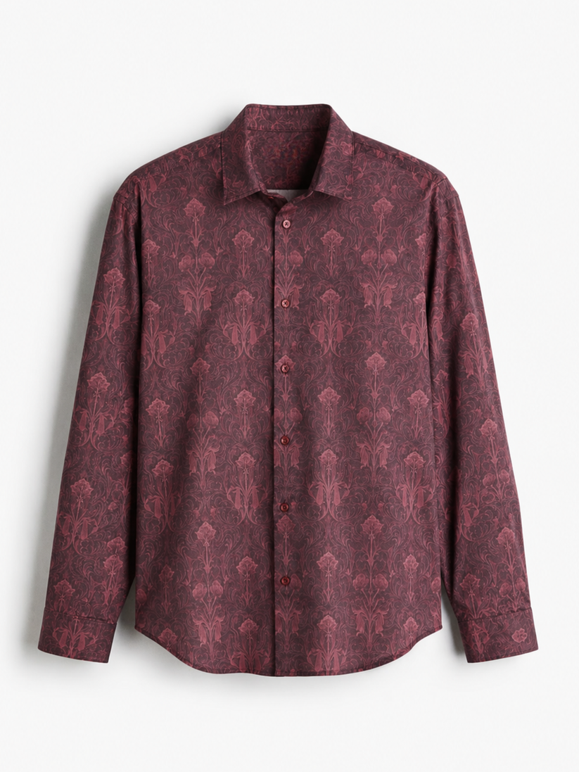 Artistic Maroon Print Shirt