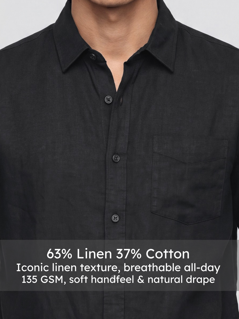 Linen Rich Black Shirt