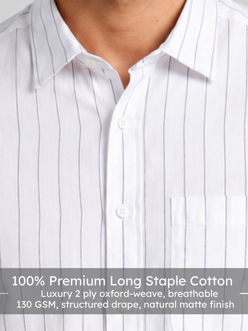 White Oxford Striped Shirt