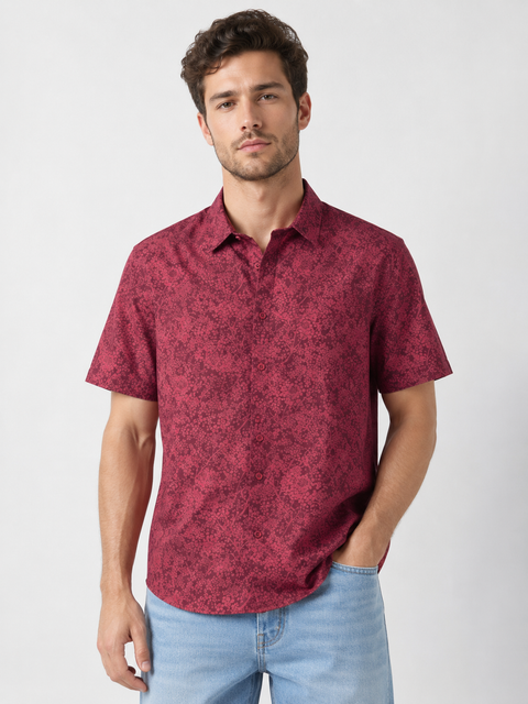 Burgundy Bloom Shirt