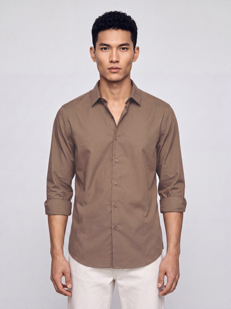 Slim fit Mocha Luxe Stretch Shirt