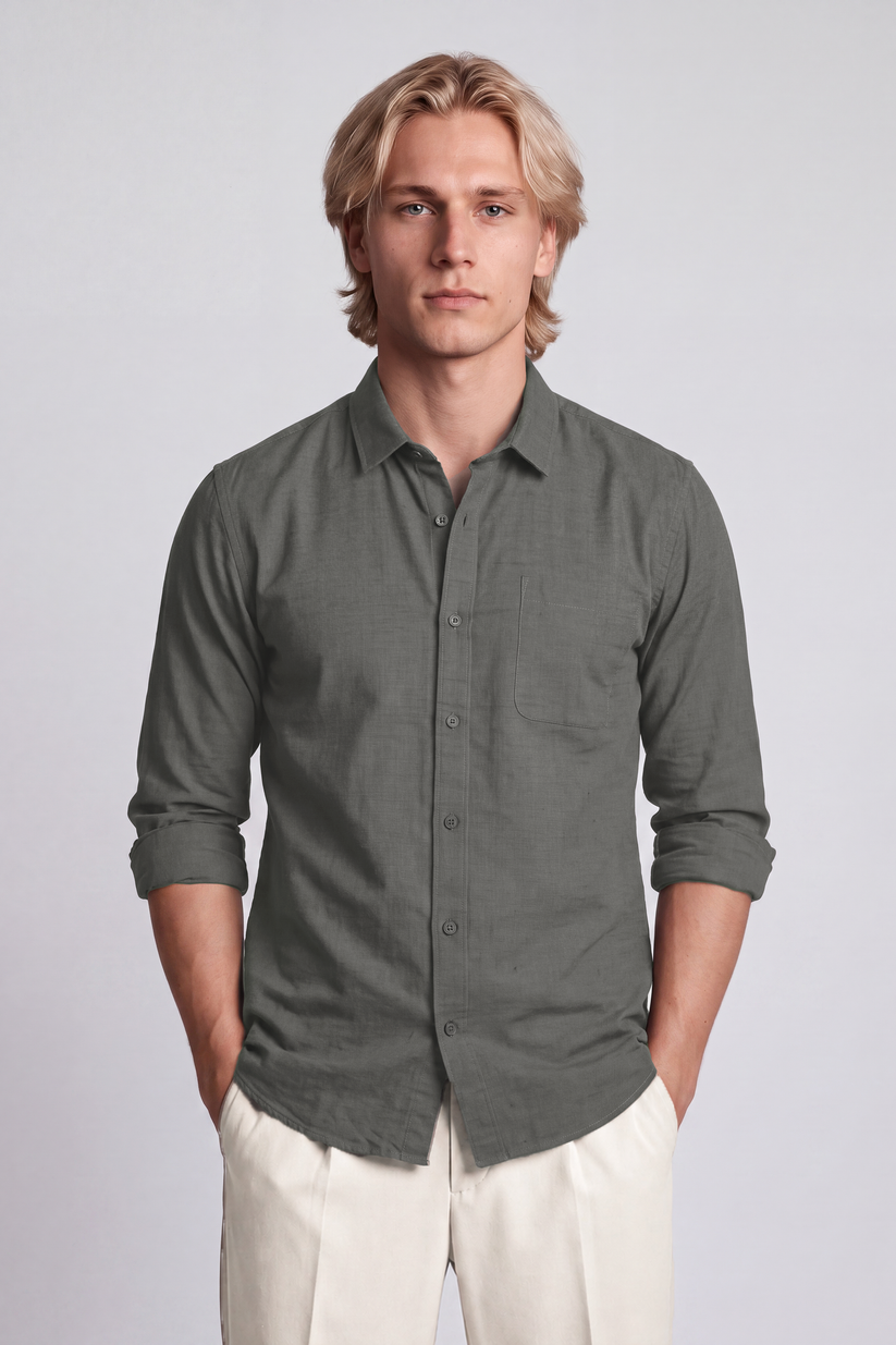 Linen Rich Grey Shirt