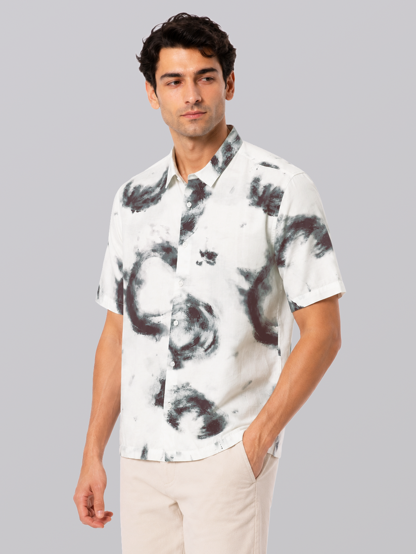 Crinkled Stormwater Print Shirt