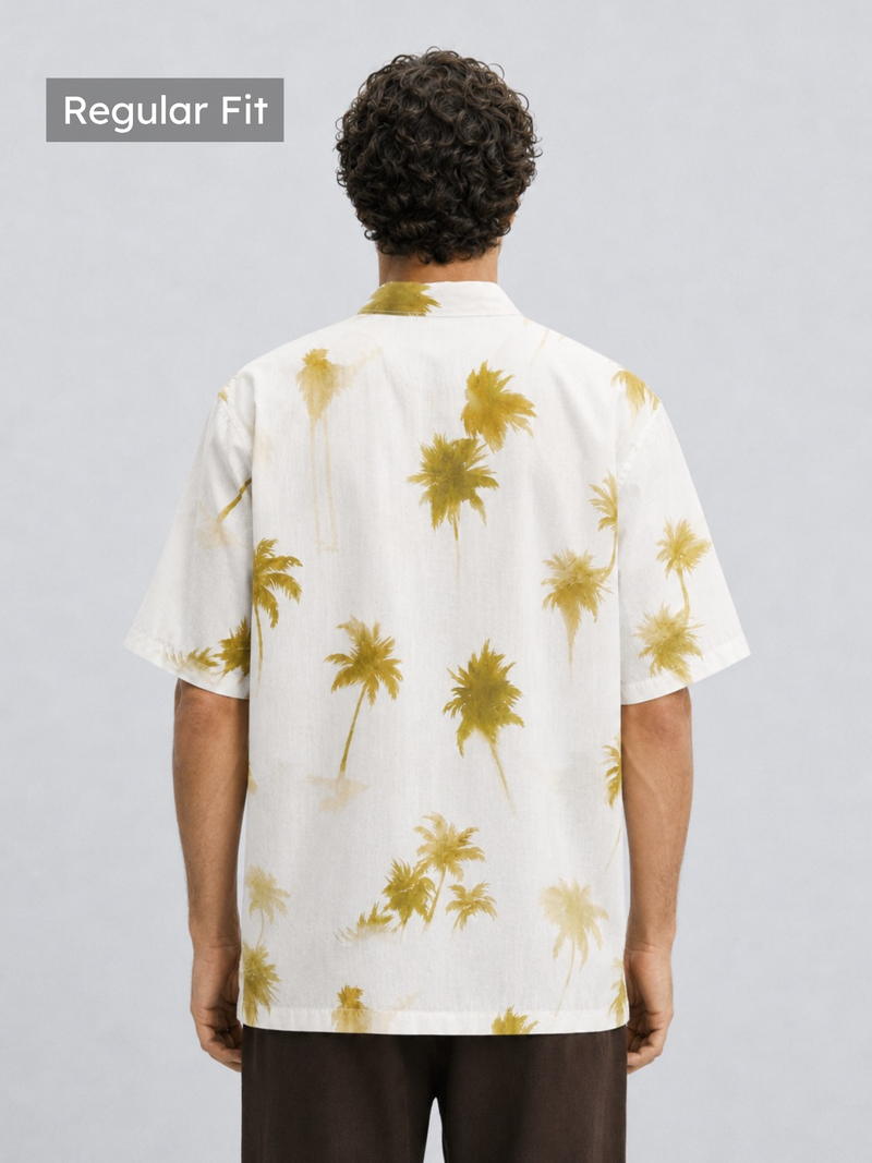 Crinkled Palm Print Shirt
