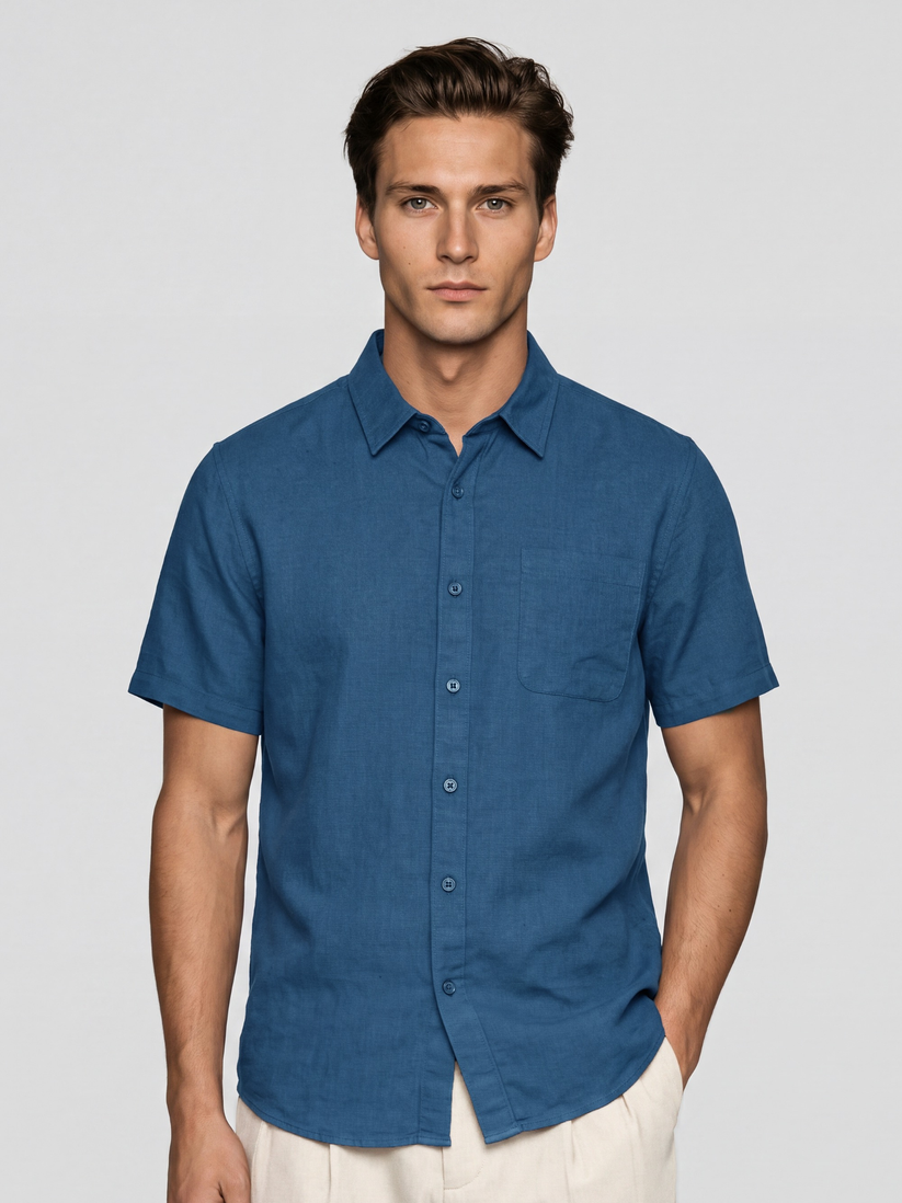 Linen Rich Navy Shirt