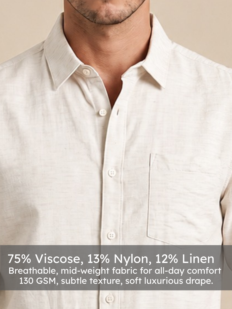Viscose Linen White Shirt
