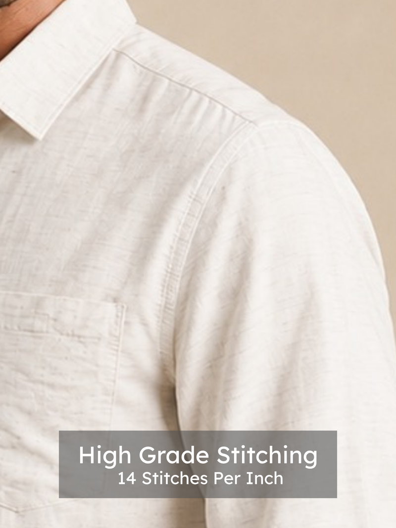Viscose Linen White Shirt