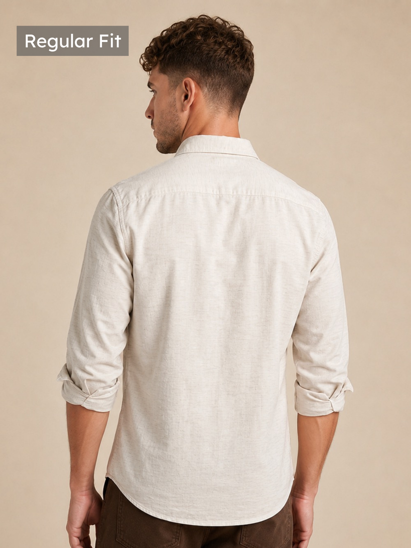 Viscose Linen White Shirt