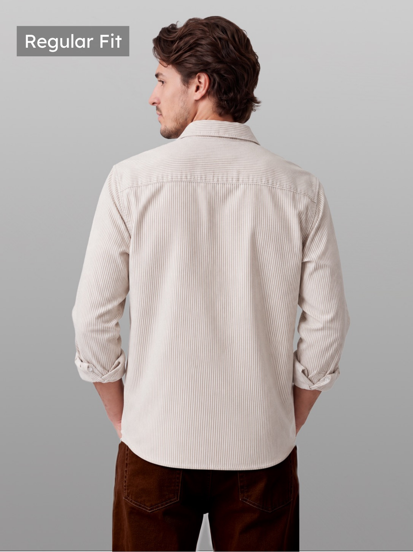 Oxford Beige Striped Shirt