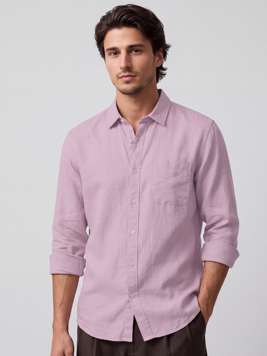 Linen Rich Dawn Pink Shirt