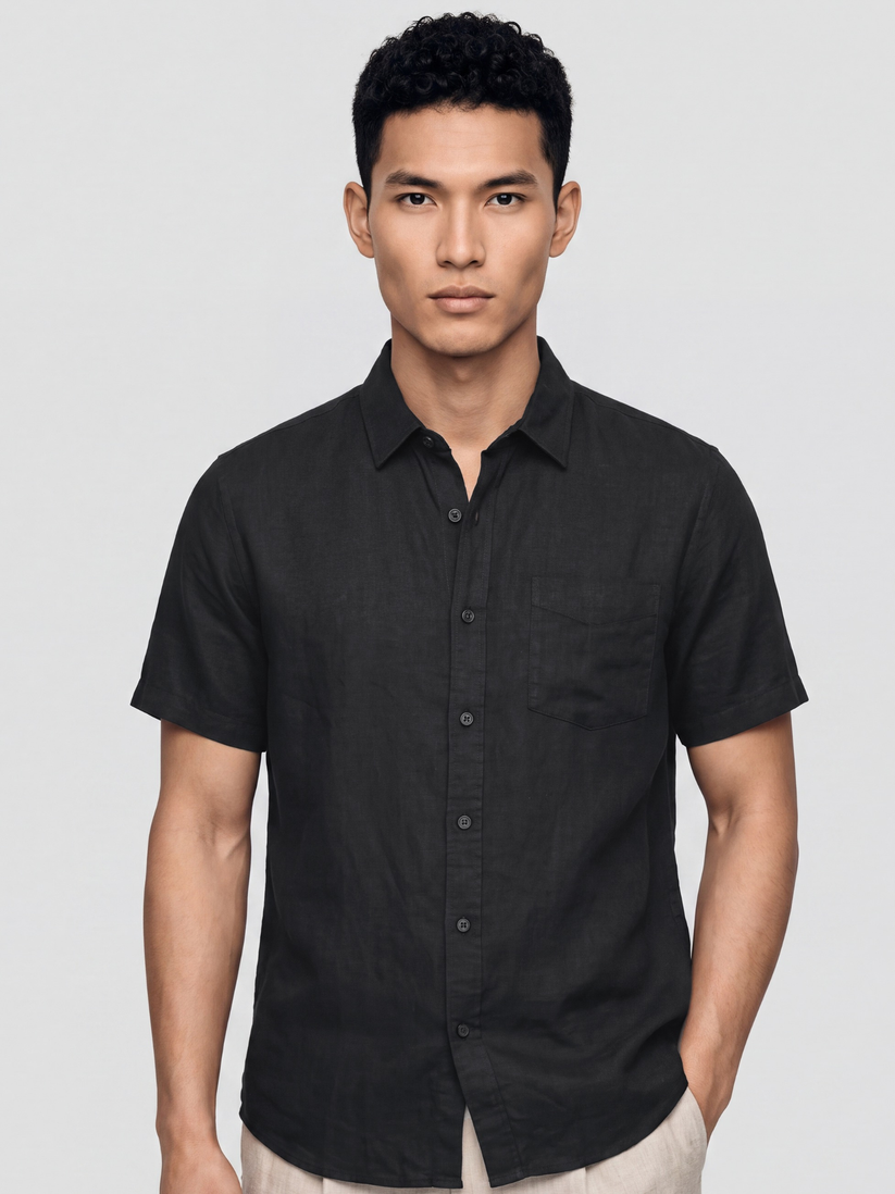 Linen Rich Black Shirt