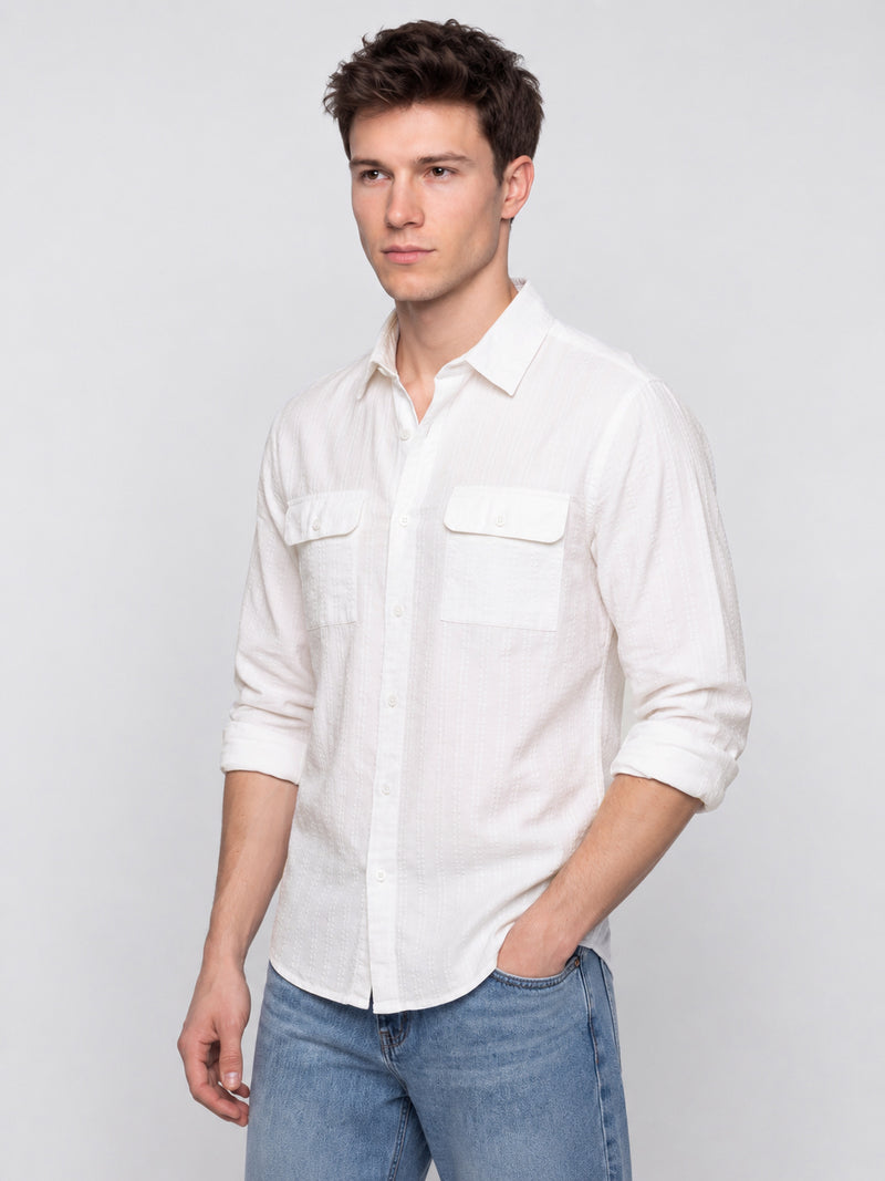 Natural Stripe Utility Shirt
