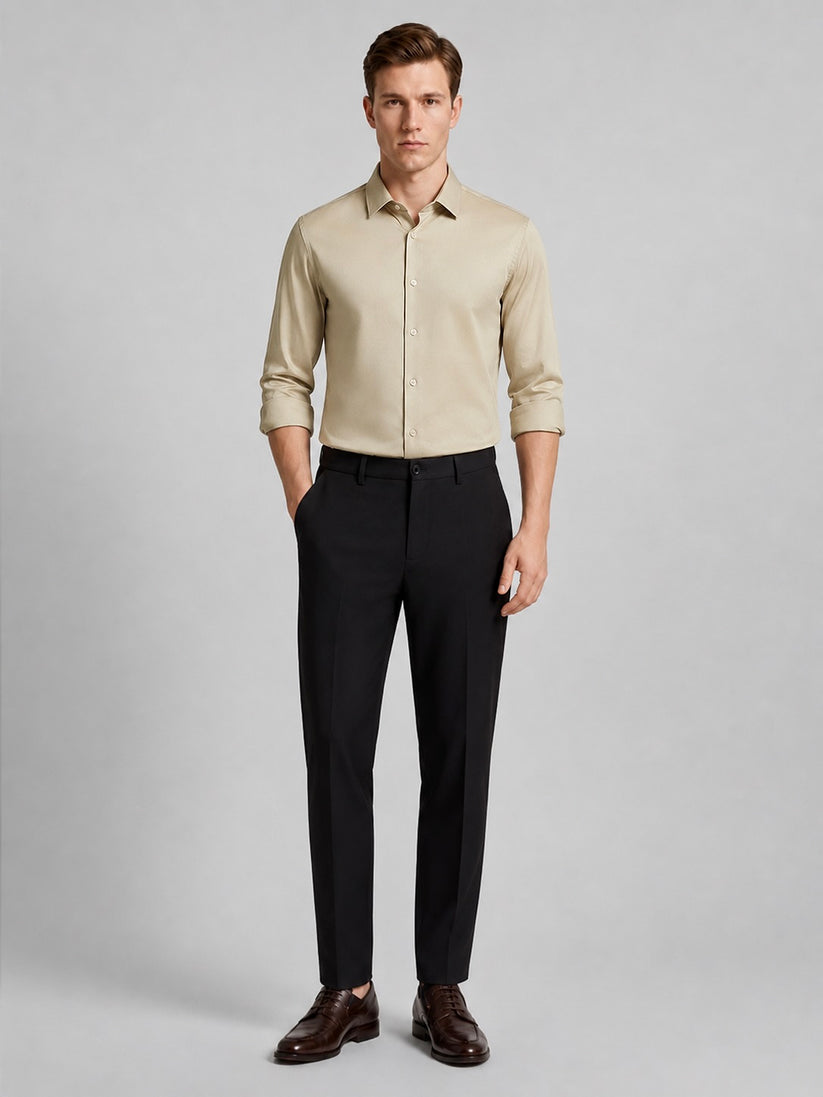 Beige Luxe Stretch Shirt