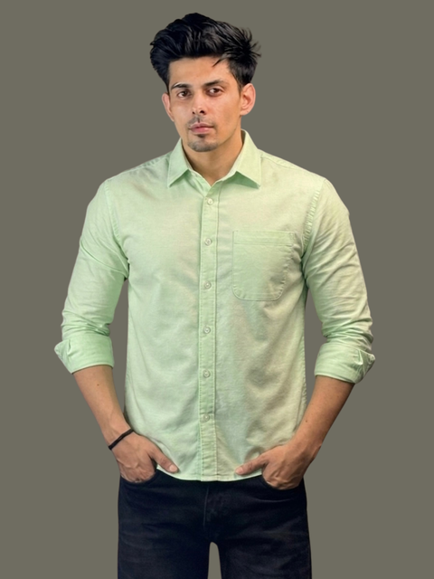 Green Oxford Shirt.