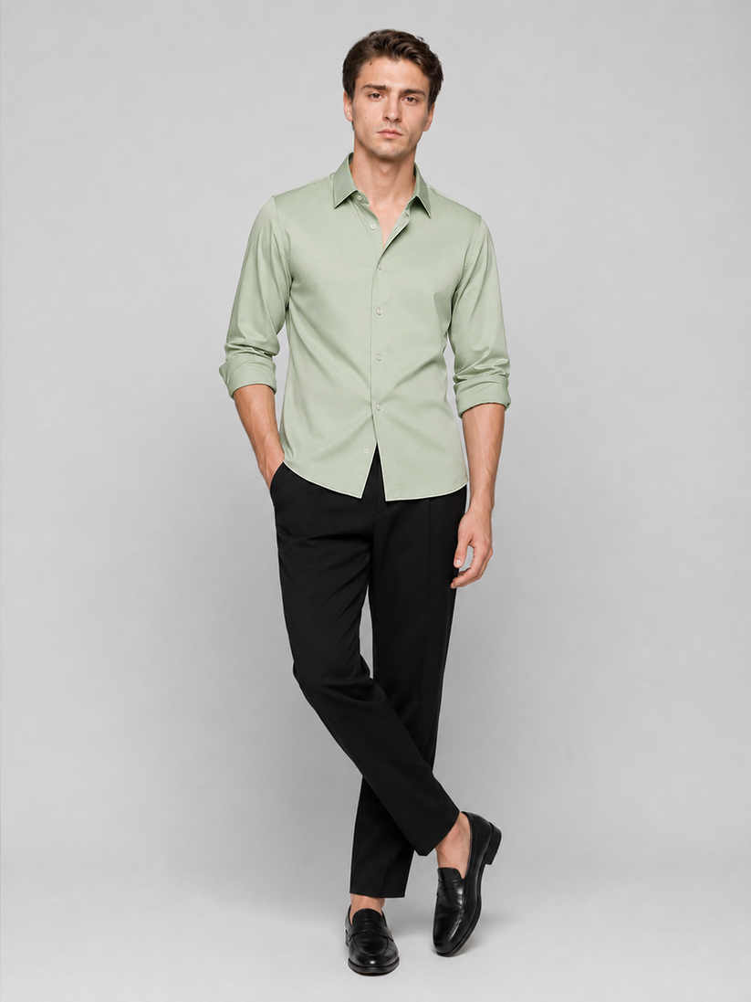 Sage Green Luxe Stretch Shirt