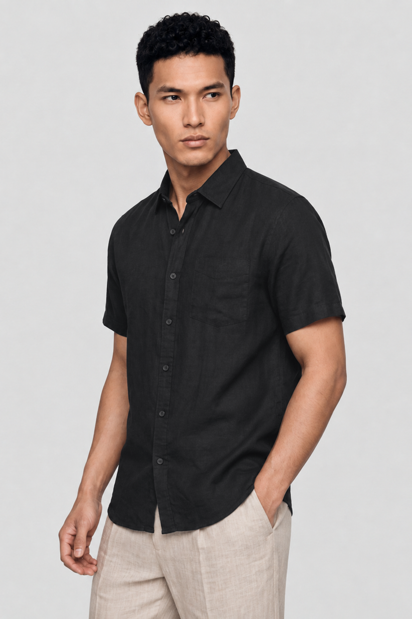 Linen Rich Black Shirt