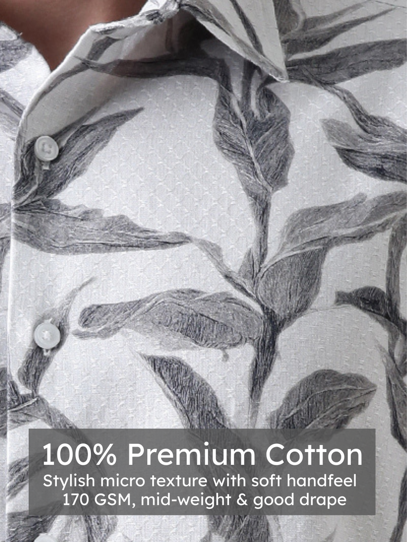 Regular Fit Leaf Print Shirt