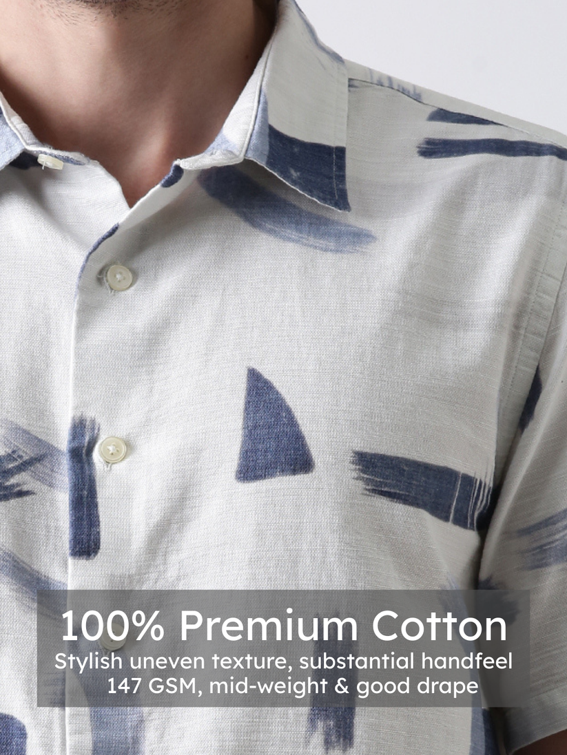 Regular Fit Brush Stroke Print Shirt