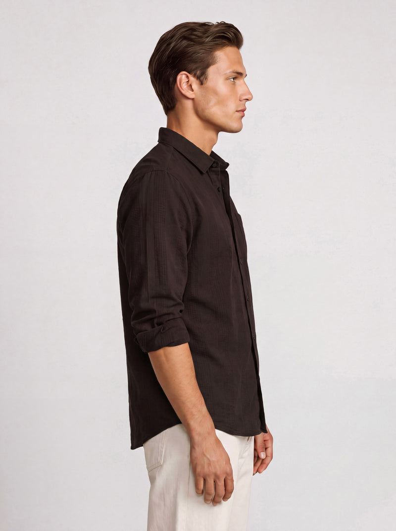 Dark Espresso Vertical Stripe Shirt